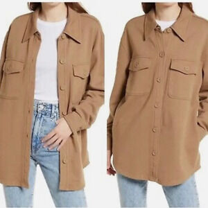 Joie Camel Oversized Shirt Shacket Jacket